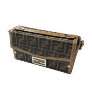 FENDI Soft Trunk Baguette Shoulder Bag Brown